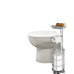 Multifunctional Modern Stainless Steel Metal Free Standing Kitchen Bathroom Toilet Tissue Roll Paper Holder <b>Stand</b> Storage Shelf - Product Image 2