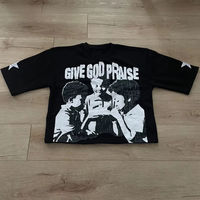 T-shirt vintage pour homme 100% coton tricoté à manches longues, coupe oversize, imprimé graphique Y2K, streetwear, anti-boulochage, 300g, personnalisable, vente en gros