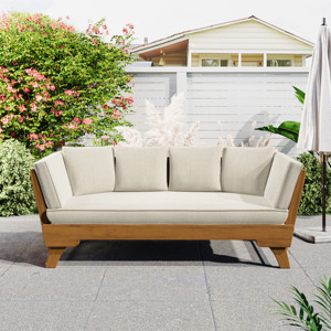 Modern Portable Comfortable Outdoor Furniture Three Seater Teak <b>Wood</b> <b>Sofa</b> for Living Room - Product Image 1