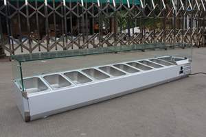 GN1/3 1.2m Restaurant Table Top Pizza Display Réfrigérateur Commercial Réfrigérateur Pizza Salad Bar Sous Comptoir Réfrigérateur - Product Image 4