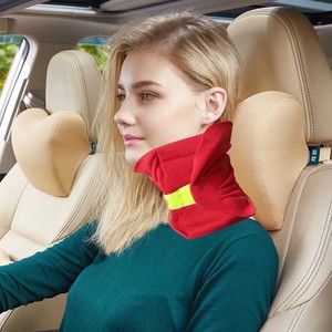 Travel <b>Pillow</b> U <b>Shape</b> Memory Foam Neck Support Magnetic Cloth Red Black Gray 28x26x14cm For Airplane Travel - Product Image 2