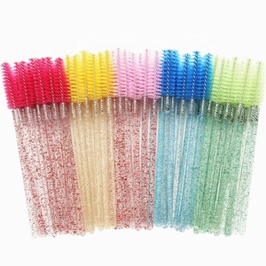 Nhãn Hiệu Riêng Pha Lê Long Lanh Dùng Một Lần Bàn Chải Lông Mi Mascara Wands <span class=keywords><strong>Applicator</strong></span> Ghép Lông Mi Lược - Product Image 1