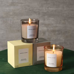 Bougie parfumée de luxe en cire de soja 2026 en gros, pot en verre personnalisé, décoration d'intérieur pour mariages |   Saint-Valentin - Product Image 1