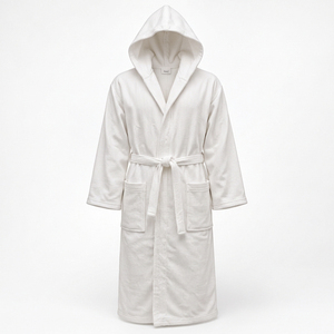 Albornoz de Lujo de Algodón Waffle Terry 430GSM con Capucha, Absorbente, Unisex, para Hotel y Spa, Blanco - Product Image 2