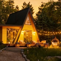 Maison préfabriquée en forme de A, cabane modulaire de glamping, maisonnette préfabriquée en forme de A pour les stations de villégiature