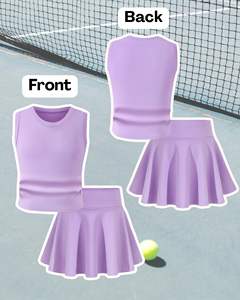 Conjunto de Falda Deportiva para Niñas, Shorts de Yoga Cómodos, Alta Elasticidad, Transpirables, para Correr, Fitness, Tenis, Ropa Deportiva - Product Image 2