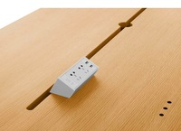 Bureau d'ordinateur pliable classique pour réunion, poste de travail avec prise intégrée