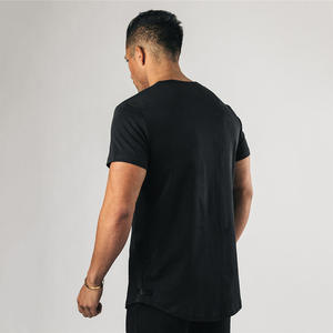 T-shirt court décontracté unisexe pour homme, en coton/élasthanne, tricoté, coupe ajustée, séchage rapide, anti-froissement, respirant, sérigraphie, vêtements de travail - Product Image 4