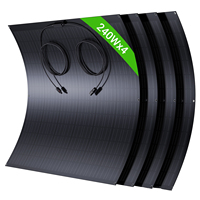 Système photovoltaïque connecté au réseau SHENHAUR 3000W |   4 trackers MPPT, micro-onduleur empilable, 2 panneaux solaires monocristallins flexibles de 240W