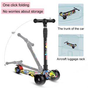 Monopattino a Tre <span class=keywords><strong>Ruote</strong></span> per Bambini con Altezza Regolabile, Pieghevole, con Illuminazione LED, Bicicletta Senza Pedali, Giocattolo Sportivo - Product Image 4