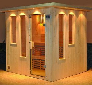 <span class=keywords><strong>Sauna</strong></span> Interior para 4 Personas, <span class=keywords><strong>Sauna</strong></span> de Vapor con Lámpara de Infrarrojos Lejanos, <span class=keywords><strong>Sauna</strong></span> de Esquina para el Hogar - Product Image 2