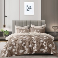 Ensemble de couette et de couvre-lit Queen Size 4 pièces, ensembles de draps imprimés avec taie d'oreiller, housse de couette légère pour toutes les saisons