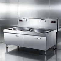 Grande cuisinière à plaques, surface concave, cuisinière électrique haute puissance, cantine scolaire, restaurant, cuisinière électromagnétique