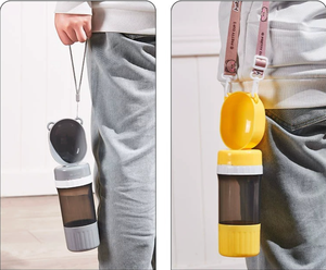 3 in 1 <b>Dog</b> Travel Water <b>Bottle</b> Food Container Poo Bag Dispenser Leakproof Waterproof Plastic Portable Pet Feeder Walking - Product Image 6