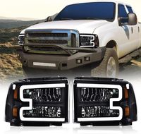 Phares LED 12V les plus vendus pour F-250 2005-2007, noir fumé, haute luminosité, éclairage automobile