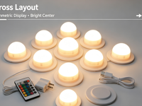 Insert lumineux LED pour base de trophée en acrylique, batterie rechargeable, 16 couleurs, télécommande
