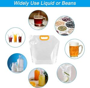 Sac d'eau de voyage réutilisable en plastique PET 500 ml 1 L avec logo personnalisé, qualité alimentaire, portable, avec poignée, emballé dans un sac OPP - Product Image 4