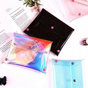 Pochette cosmétique en PVC irisé laser personnalisée PAXDUN pour filles, sac à maquillage en forme d'enveloppe pour femmes - Product Image 6