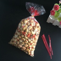 Sacs en cellophane transparents plats avec attaches torsadées pour emballage cadeau, pâtisserie, biscuits, desserts, faveurs de fête, emballage de produits