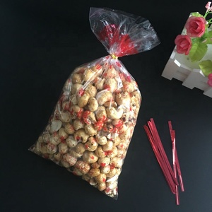 Sacs en cellophane transparents plats pour emballer des cadeaux, des pâtisseries, des biscuits, des desserts, des faveurs, avec attaches torsadées - Product Image 6