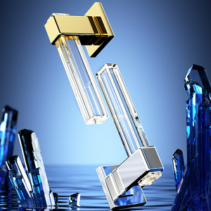 Pháp hiện đại tối giản bạc sang trọng pha lê cửa xử lý trong nhà nhà từ hút câm phổ lockset với ánh sáng - Product Image 3