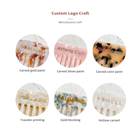 Peigne à cheveux en acétate de cellulose OEM personnalisé, à dents larges et fines, motif écaille de tortue, vente en gros, peigne professionnel pour salon de coiffure