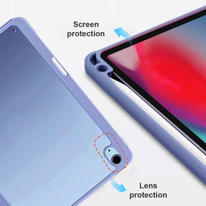 Funda transparente Laudtec de cuero PU plegable en Y para iPad Pro 11/12.9 - Funda transparente de cuero PU plegable en Y con soporte, función de activación/desactivación automática y ranura para lápiz - Product Image 4