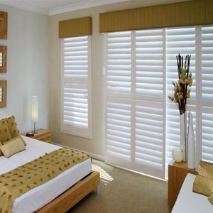 Sang trọng trang trí nội thất trồng cửa chớp âm thanh bằng chứng lửa đánh giá PVC nhựa ngang pháp thông gió không khí trượt cửa trập - Product Image 2