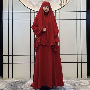 Robe longue abaya élégante haut de gamme pour femmes Style moyen-oriental transfrontalier couleur unie Polyester taille XXL - Product Image 6