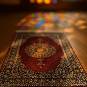 Alfombra de Oración de Lujo, Franela, Estilo Persa Moderno, Arte Islámico, Patrones Elegantes, Lavable, Relleno de Esponja Opcional, Venta al por Mayor - Product Image 3