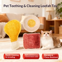 Mainan Kunyah Spons Loofah Alami dengan Catnip untuk Kucing & Anjing - Mainan Interaktif Tahan Gigitan dan Tahan Lama untuk Membersihkan Gigi, Menjaga Hewan Peliharaan Tetap Terhibur