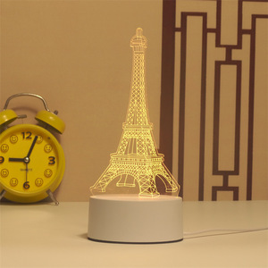 Lampe <span class=keywords><strong>de</strong></span> <span class=keywords><strong>nuit</strong></span> créative en acrylique carrée <span class=keywords><strong>de</strong></span> taille moyenne avec illusion 3D, LED blanc chaud, alimentée par USB, <span class=keywords><strong>projection</strong></span> pour chambre à coucher, table, bureau - Product Image 1