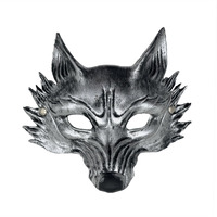 Masque de loup-garou vintage pour Halloween, demi-masque animal, accessoires de déguisement pour carnaval et cosplay