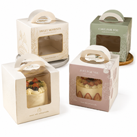 Boîte à gâteau personnalisée pour fête d'anniversaire d'enfants avec fenêtre, emballage cadeau en papier en gros pour repas d'enfants