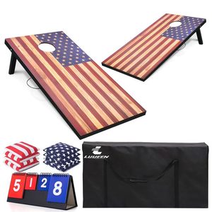 Jeu de planches de lancer créatives en bois avec motifs imprimés, jeu de Cornhole pour enfants, pour l'intérieur et l'extérieur - Product Image 1