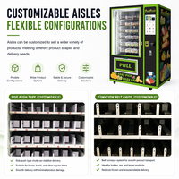 21,5 inch touchscreen kassa-loze betaalautomaat slimme salade-automaat verse fruitpot yoghurt dessert automaat selfservice kiosk