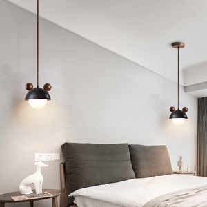 Lámpara Colgante de Piedra Natural con Diseño de Oso de Dibujos Animados, Luminaria LED para Dormitorio o Comedor - Product Image 3