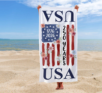 Serviette de plage américaine pour le 250e anniversaire (1776-2026), séchage rapide, absorbante, légère, fine, en promotion, pour salle de bain, piscine, natation