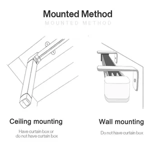 Rail de rideau électrique moderne personnalisable super silencieux compatible Tuya WiFi/Zigbee pour maison intelligente, en aluminium - Product Image 5