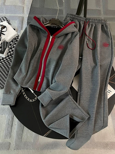 Conjunto Deportivo Premium para <span class=keywords><strong>Mujer</strong></span> Primavera 2026 al por Mayor - <span class=keywords><strong>Chaqueta</strong></span> Blanca de Alta Gama con Cremallera y Pantalones Anchos de Contraste - Product Image 1