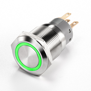 19mm IP65 10A 1NO1NC プッシュボタンスイッチ、制御盤、産業機器、機械装置、信号押しボタン用 - Product Image 2