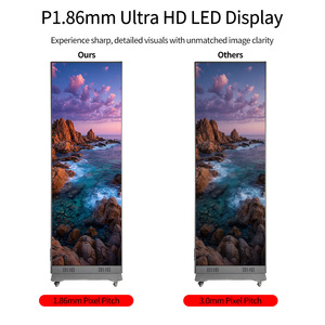 Écran d'affichage publicitaire LED pliable pleine couleur sur pied, cadre d'affichage P2.5 P1.86 P1.5, affiche LED pliable en trois parties - Product Image 5