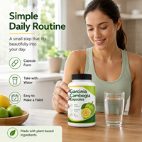 Cápsulas de Extracto de Garcinia Cambogia Puro y Natural, 60 Cápsulas, Apto para Adultos, Quema Grasa Saludablemente, Supresión del Apetito, para el Cerebro