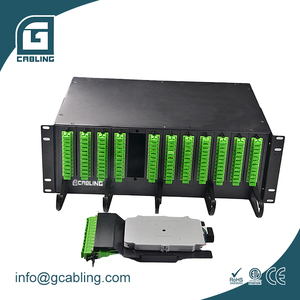 Gabinete de Red Gcabling para Telefonía, Panel de Conexiones de Fibra Óptica de 144 Núcleos, Marco de Distribución Óptica ODF 4U para Telecomunicaciones - Product Image 1