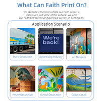 Faith Impresora de inyección de tinta Máquina de pintura de pared 3D para publicidad al aire libre Mural Fondo Pintura al óleo Pared Vidrio Impresora vertical
