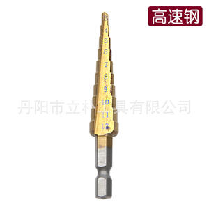 Juego de brocas escalonadas con vástago hexagonal, chapadas en titanio, 3-12, 4-12, 4-20 mm, para perforación de metal, acabado dorado - Product Image 5