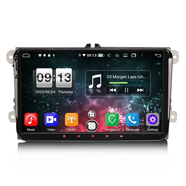 Erisin ES8791V 9 ''DSP Android10.0カーDVDプレーヤーカービデオステレオ、CarPlay Auto GPS 4G DAB for VW Golf PoloSkoda