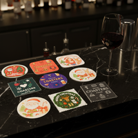 Sous-verre en papier absorbant personnalisé avec logo, rond, pour café, thé, bière, vin, hôtels, restauration et événements