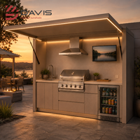 Meubles de cuisine extérieure sur mesure, îlot de barbecue avec évier, comptoir de rangement en acier inoxydable, vente en gros directe d'usine