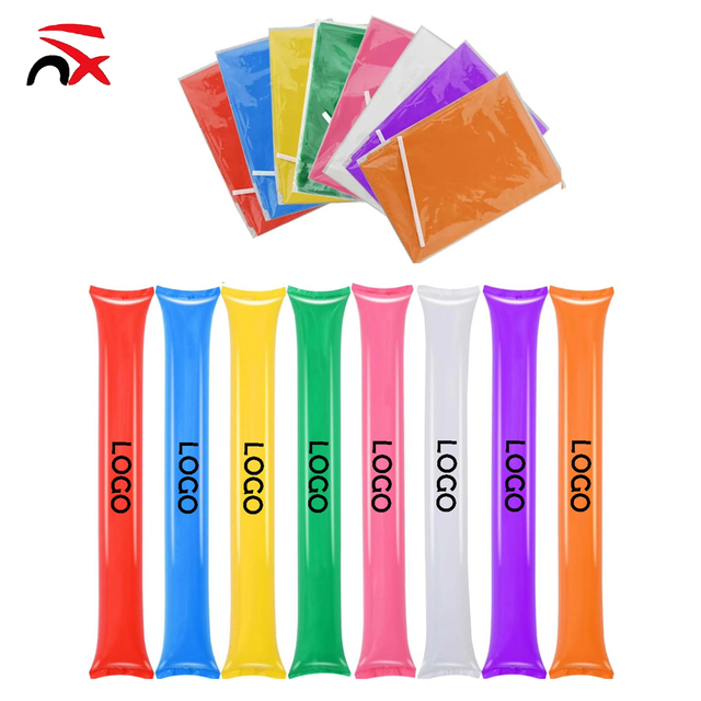 Custom Sports Games Birthday Party Toy Reusable Bang Bang PE Inflatable Cheering Balloon Thunder Sticks